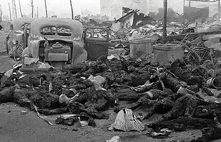 Charred remains Tokyo firebombing